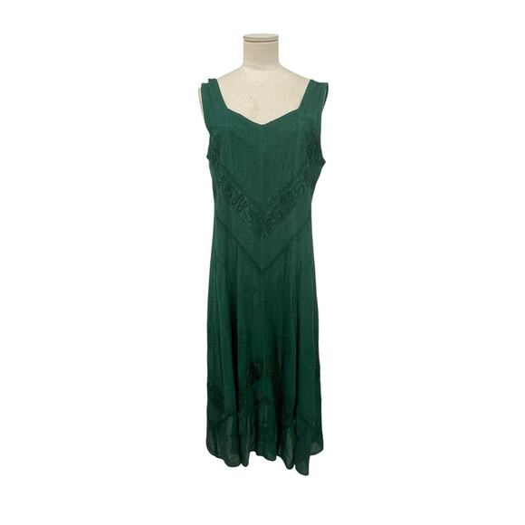 HolyClothing Dresses & Skirts - NWT Holy Clothing Dress Embroidered Green Renaissance Sleeveless Size Medium